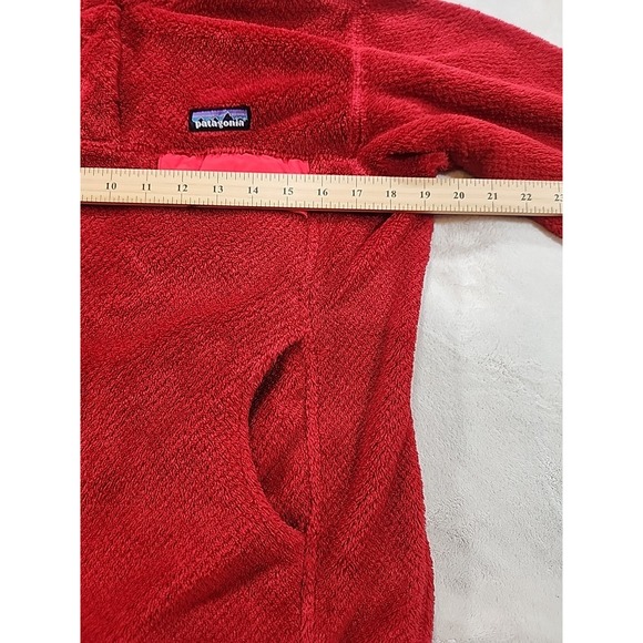 Patagonia Re-Tool Snap-T Fleece Pullover Women's‎ Sz S Red Pocket Kangaroo - Picture 3 of 7